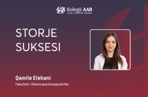Student Qamile Elshani is employed in the Software Development Office of AAB College