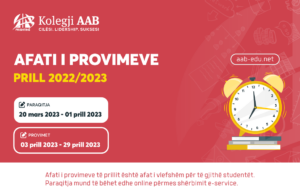 Notice: April exam deadline