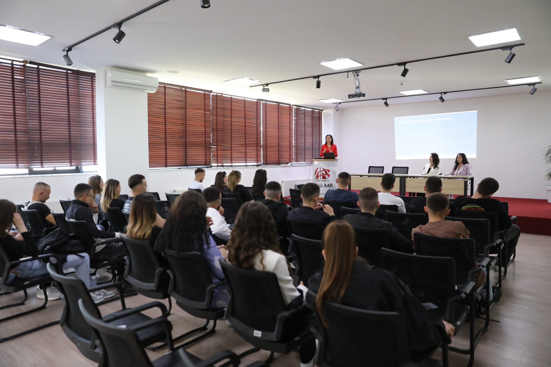The representative from the Oriflame company informs the students about "Business Opportunity" and "Digital Entrepreneurship"