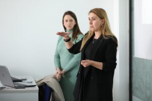 The representatives of "Kids Academy" hold a lecture for the students of AAB College