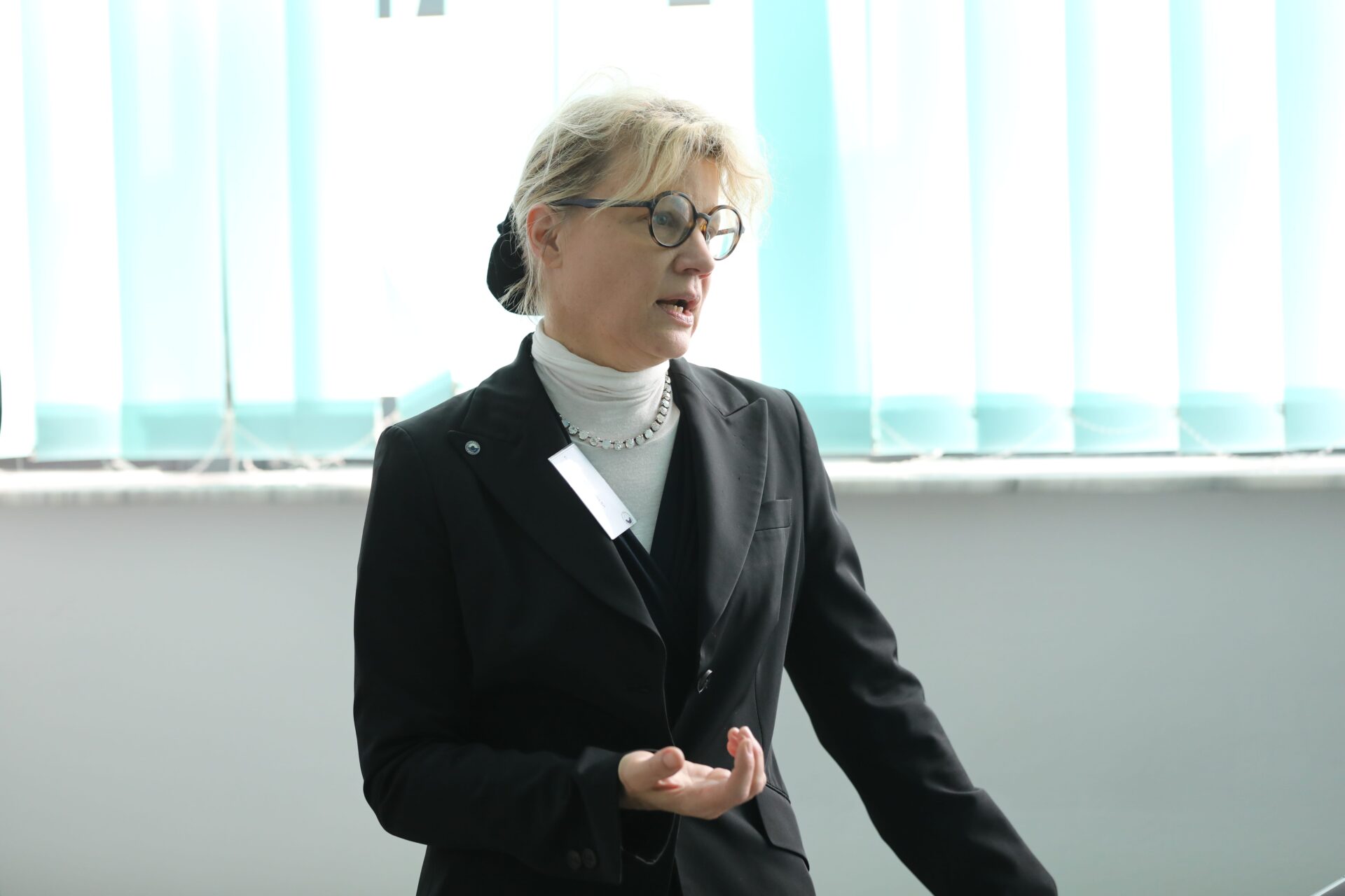 The professor from Danube University holds a lecture for the students of AAB College