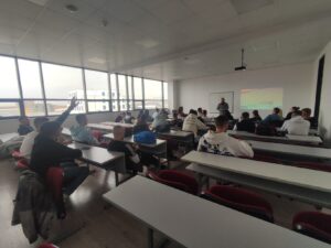 Nderim Limani from Veliko Tarnovo University in Bulgaria gives a lecture to the students of AAB College