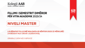 Beginning of the winter semester for the Master's level
